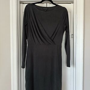 Banana Republic Black Long Sleeve Asymmetrical Sheath Dress